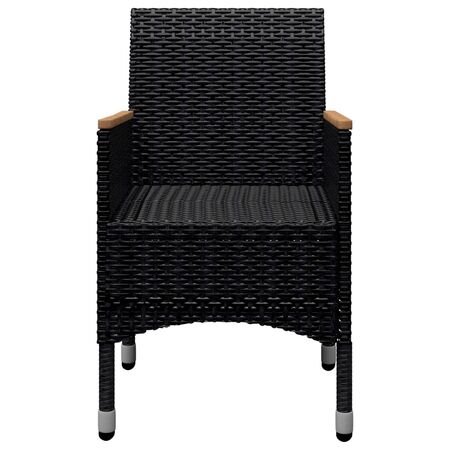  Set mobilier grădină, 9 piese, negru, poliratan și lemn acacia