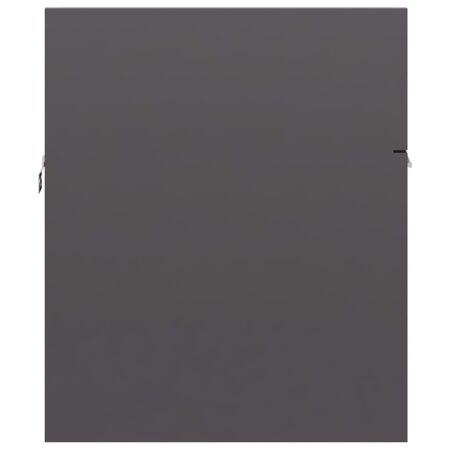  Dulap de chiuvetă, gri extralucios, 90x38,5x46 cm, PAL