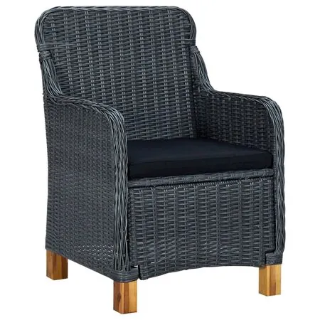  Set mobilier de grădină, 7 piese, gri închis
