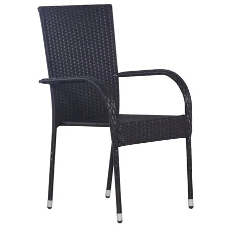  Set mobilier pentru grădină, 7 piese, negru
