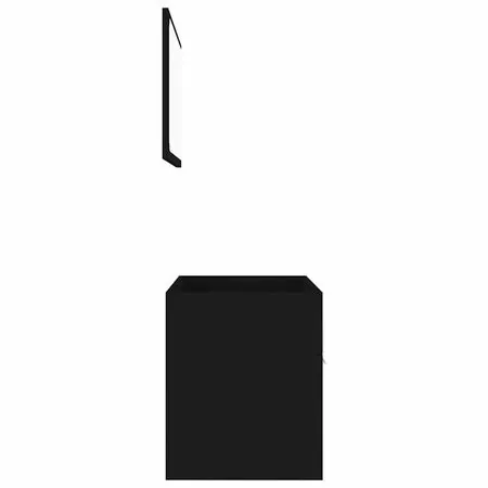 Set mobilier de baie, 2 piese, negru, PAL