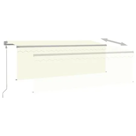  Copertină retractabilă automat, cu stor, crem, 4x3 m  