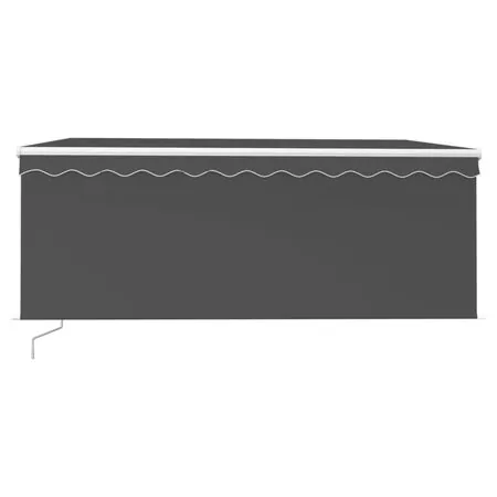  Copertină retractabilă manual cu stor, antracit, 3,5x2,5 m  
