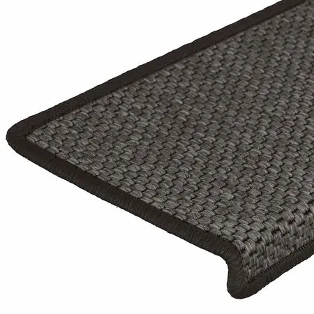  Covorașe scări autoadezive, 15 buc. antracit 65x21x4 cm sisal