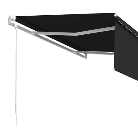  Copertină retractabilă automat cu stor, antracit, 4x3 m 