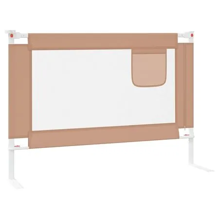  Balustradă de protecție pat copii, gri taupe, 90x25 cm, textil