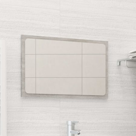 Oglinda de baie, gri beton, 60 x 1.5 x 37 cm
