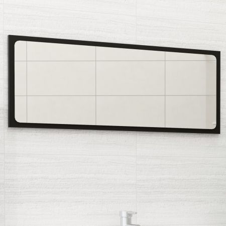 Oglinda de baie, negru, 90 x 1.5 x 37 cm