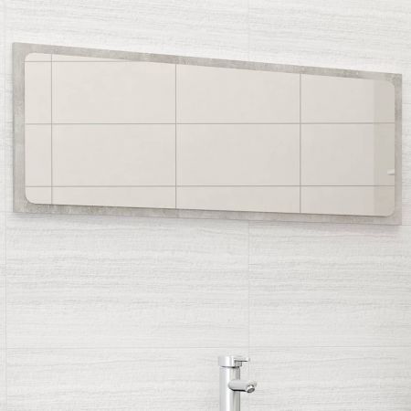 Oglinda de baie, gri beton, 100 x 1.5 x 37 cm