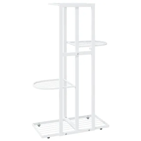  Suport pentru flori cu 4 nivele, alb, 43x22x76 cm, metal