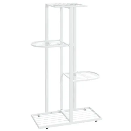 Suport pentru flori cu 4 nivele, alb, 43x22x76 cm, metal