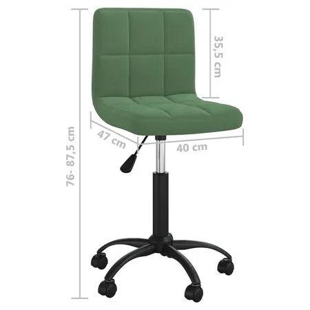  Scaun de birou pivotant, verde închis, catifea
