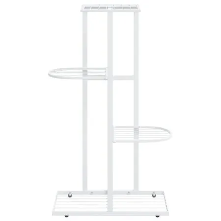  Suport pentru flori cu 4 nivele, alb, 43x22x76 cm, metal