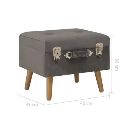  Taburet de depozitare, gri, 40 cm, catifea