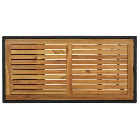  Masă de bar cu raft de depozitare negru 120x60x110 cm poliratan