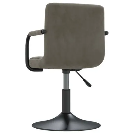  Scaune rotative de bucătărie, 2 buc., gri deschis, catifea