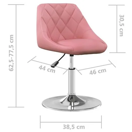  Scaune de masă pivotante, 4 buc, roz, catifea