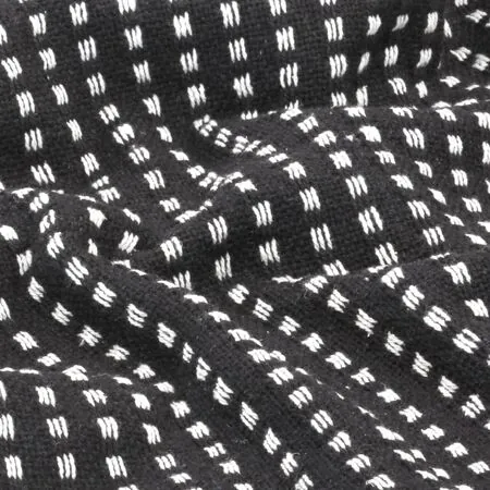  Pătură decorativă cu pătrățele, bumbac, 160 x 210 cm, negru