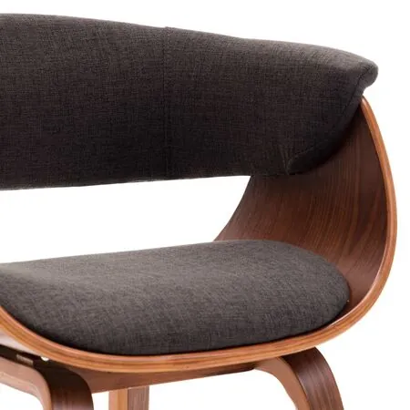  Scaun de bucătărie, gri, lemn curbat și material textil