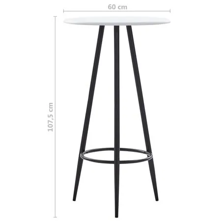  Masă de bar, alb, 60 x 107,5 cm, MDF