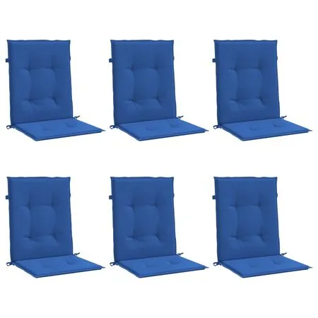  Perne cu spătar mic, 6 buc. albastru 100x50x3 cm textil oxford