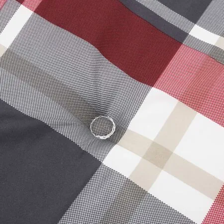  Perne scaun spătar înalt 4 buc. roșu carouri 120x50x3 cm textil