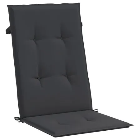  Perne scaun spătar înalt, 6 buc., negru, 120x50x3 cm, textil