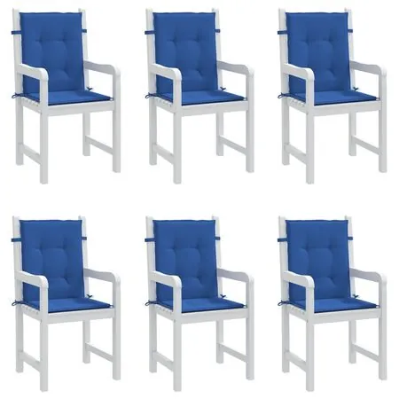  Perne cu spătar mic, 6 buc. albastru 100x50x3 cm textil oxford