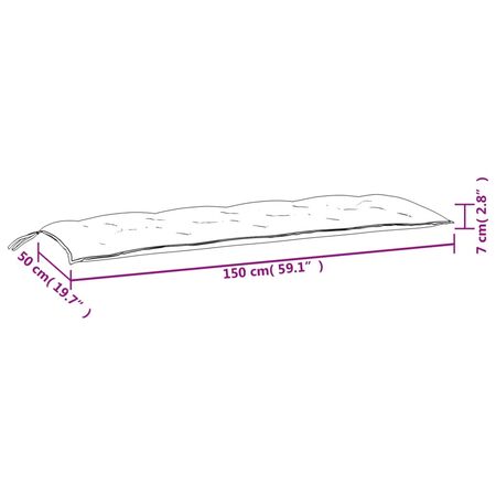  Pernă bancă de grădină, gri taupe, 150x50x7 cm, material oxford