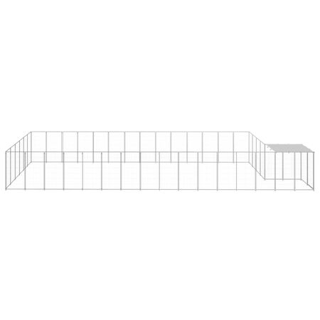  Padoc pentru câini, argintiu, 26,62 m², oțel  