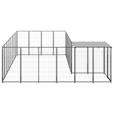  Padoc pentru câini, negru, 10,89 m², oțel  