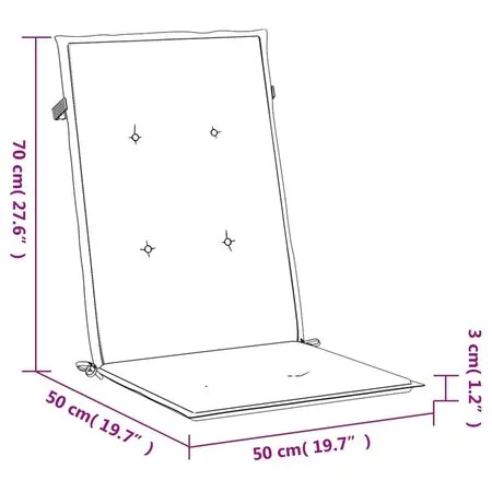  Perne scaun cu spătar înalt, 6 buc., gri, 120x50x3 cm, textil