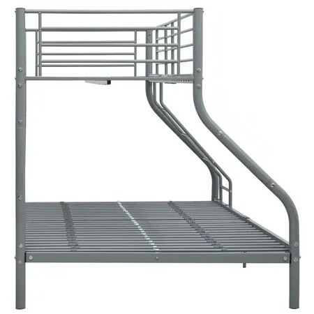  Cadru de pat supraetajat, gri, 140 x 200/90 x 200 cm, metal
