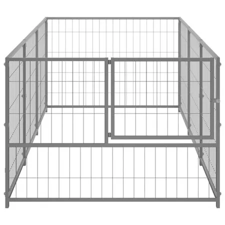  Padoc pentru câini, argintiu, 3 m², oțel