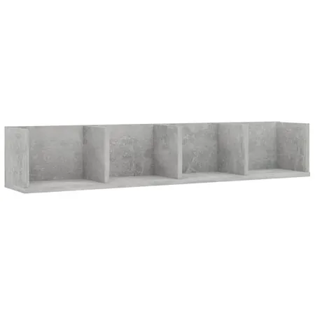  Raft de perete CD-uri, gri beton, 100x18x18 cm, lemn prelucrat
