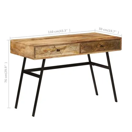  Birou de scris cu sertare, 110x50x76 cm, lemn masiv de mango