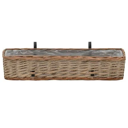  Jardinieră de balcon, 2 buc., 80 cm, răchită cu căptușeală PE