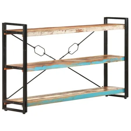 Bibliotecă cu 3 rafturi, 140x30x80 cm, lemn masiv reciclat
