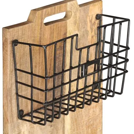  Suport reviste montat pe perete, 33x10x67 cm, lemn masiv mango