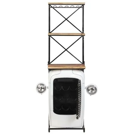  Dulap de vin design tractor alb 49x31x172 cm mango nefinisat
