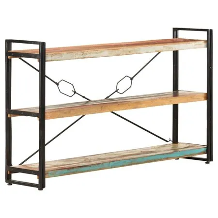  Bibliotecă cu 3 rafturi, 140x30x80 cm, lemn masiv reciclat
