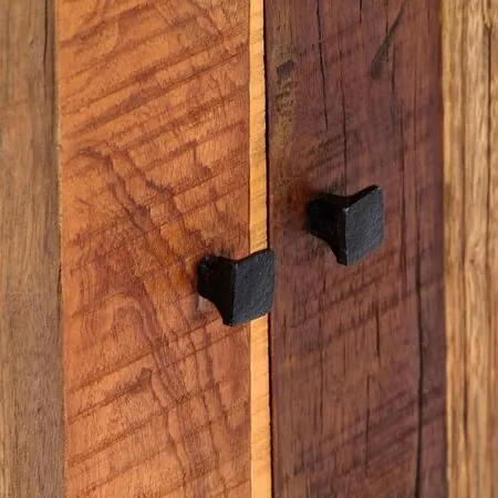  Dulap lateral, 60 x 35 x 76 cm, lemn masiv reciclat și oțel