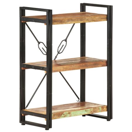  Bibliotecă cu 3 rafturi, 60x30x80 cm, lemn masiv reciclat