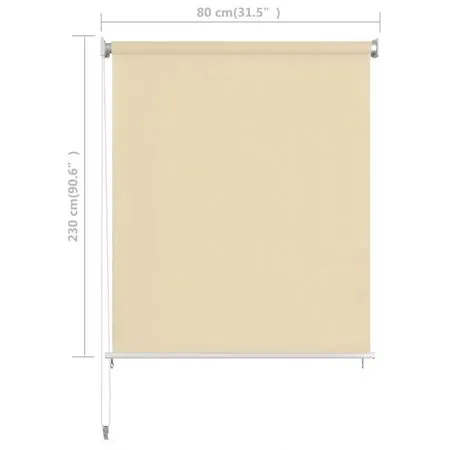  Jaluzea tip rulou de exterior, crem, 80x230 cm, HDPE