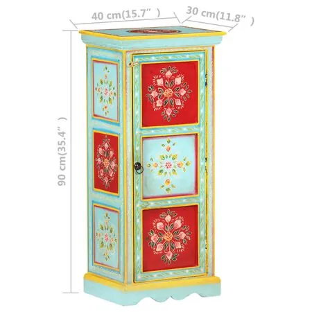  Dulap înalt vopsit manual, 40x30x90 cm, lemn masiv de mango