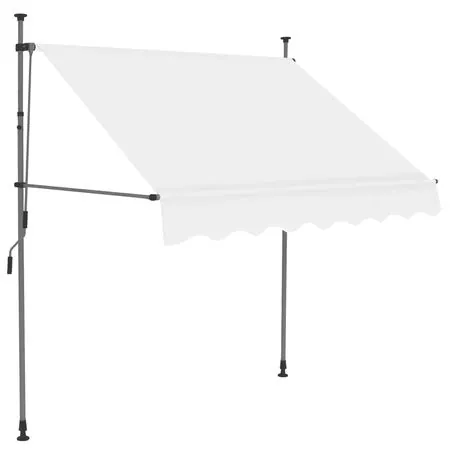  Copertină retractabilă manual cu LED, crem, 100 cm