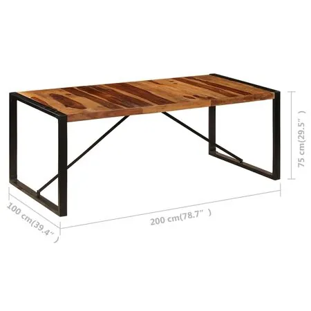  Masă de bucătărie, 200 x 100 x 75 cm, lemn masiv de acacia