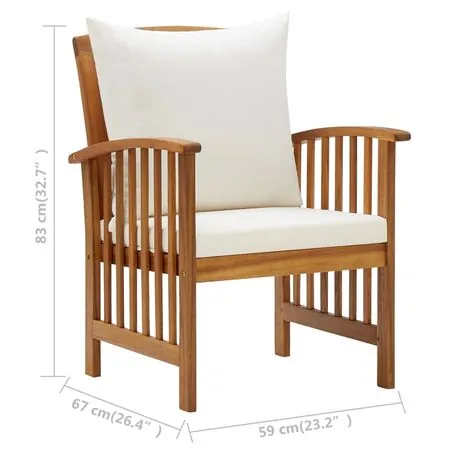  Set mobilier de grădină cu perne, 5 piese, lemn masiv de acacia