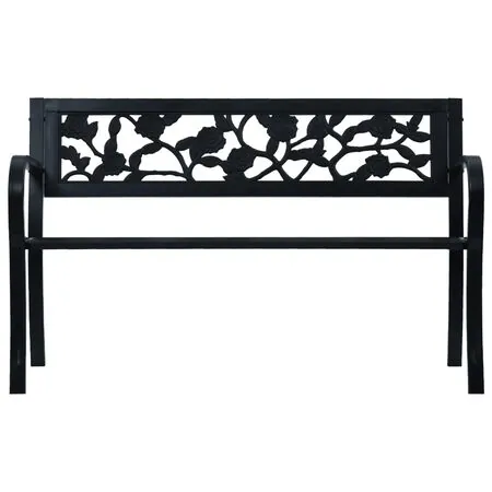  Bancă de grădină, negru, 125 cm, oțel