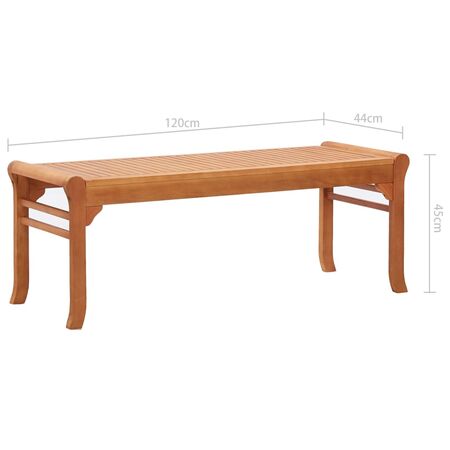  Bancă de grădină cu 2 locuri, 120 cm, lemn masiv de eucalipt